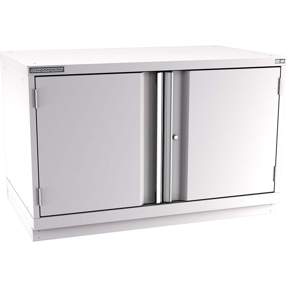 Champion Tool Storage - Storage Cabinets; Type: Desk-Height Extra Wide Door Cabinet ; Width (Inch): 47 ; Depth (Inch): 28-1/2 ; Height (Inch): 29-7/8 ; Number of Shelves: 2 ; Material: Steel - Exact Tooling