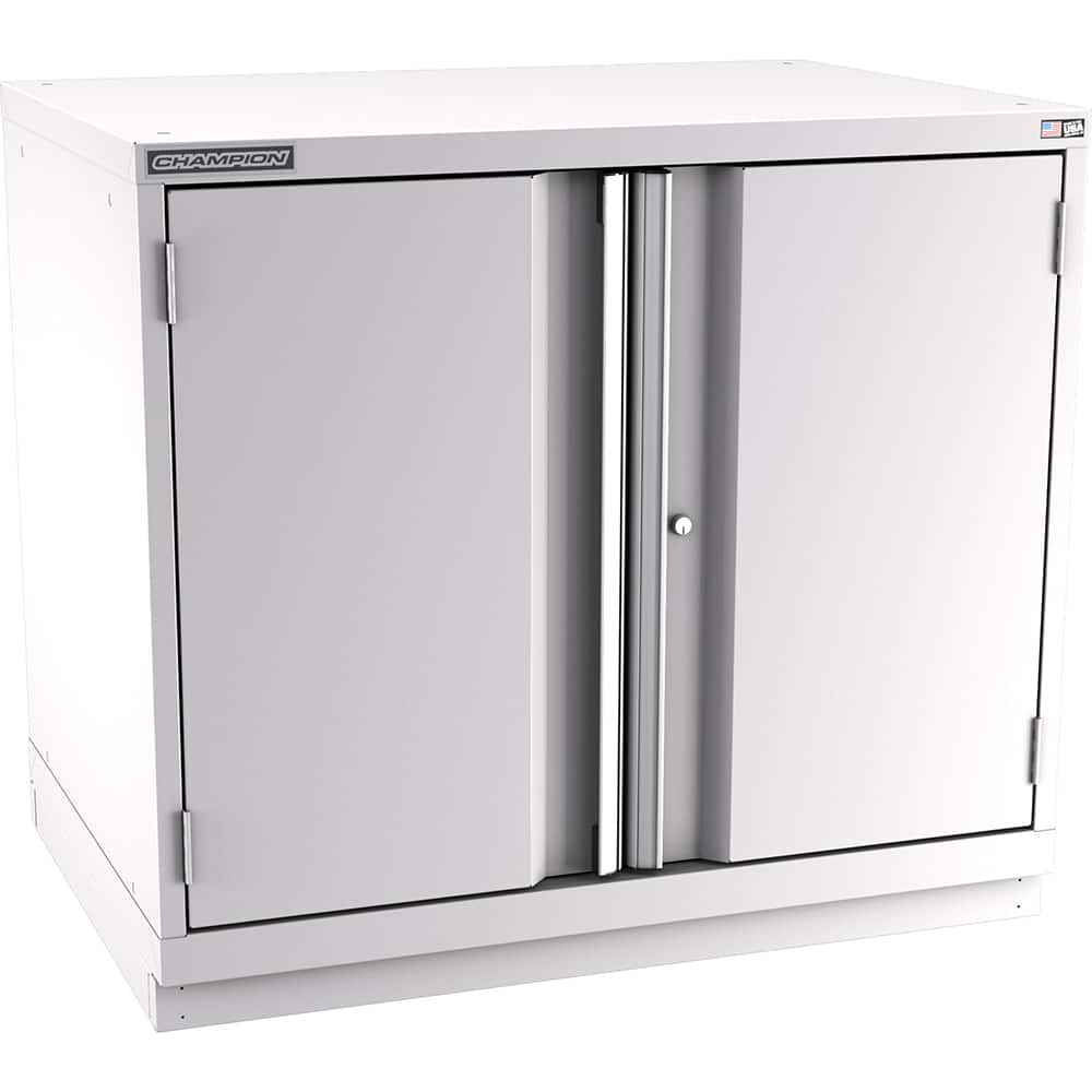 Champion Tool Storage - Storage Cabinets; Type: Bench-Height Standard Plus Wide Door Cabinet ; Width (Inch): 40-1/4 ; Depth (Inch): 28-1/2 ; Height (Inch): 35-7/8 ; Number of Shelves: 3 ; Material: Steel - Exact Tooling