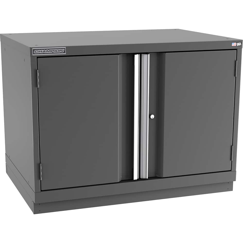 Champion Tool Storage - Storage Cabinets; Type: Desk-Height Standard Plus Wide Door Cabinet ; Width (Inch): 40-1/4 ; Depth (Inch): 28-1/2 ; Height (Inch): 29-7/8 ; Number of Shelves: 2 ; Material: Steel - Exact Tooling