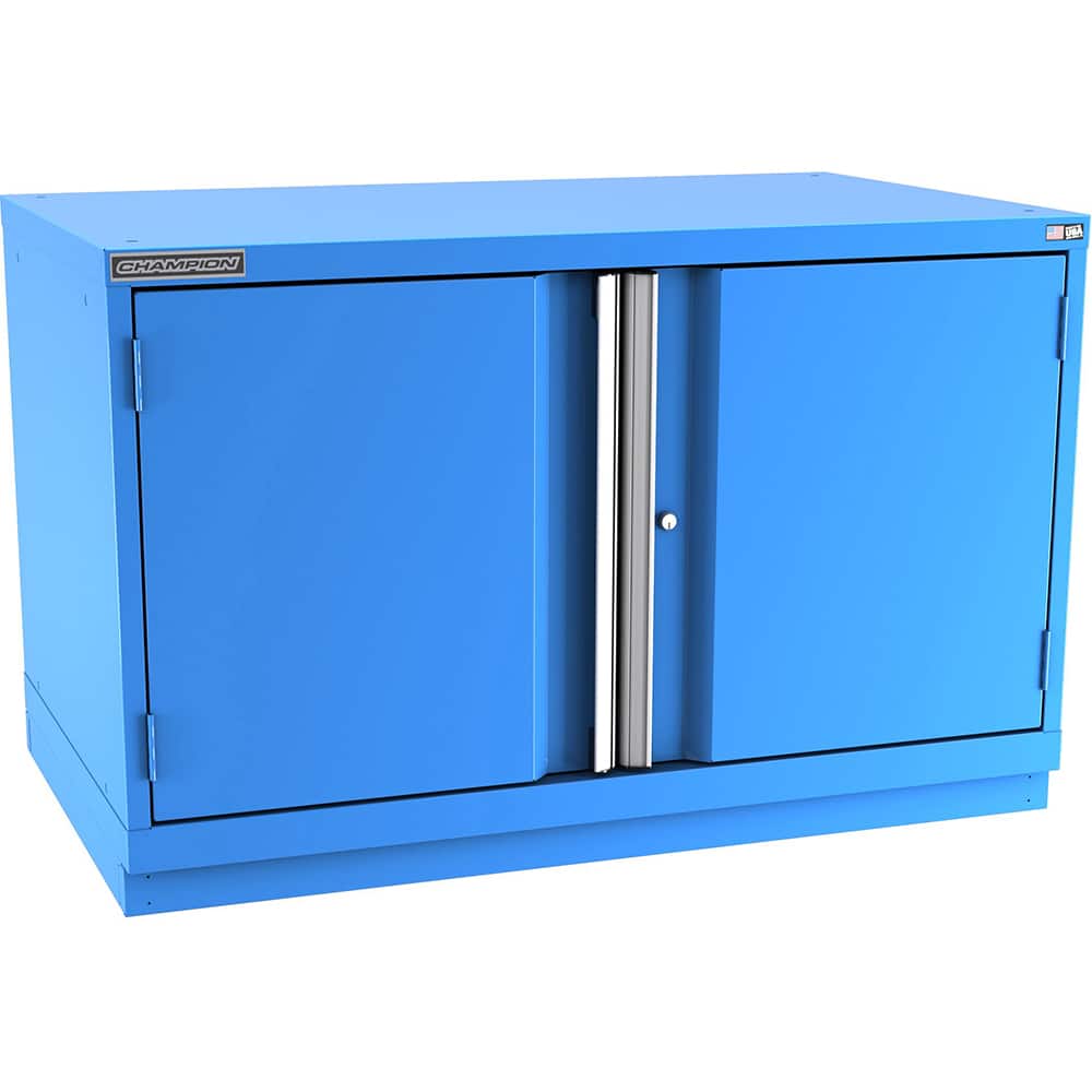 Champion Tool Storage - Storage Cabinets; Type: Desk-Height Extra Wide Door Cabinet ; Width (Inch): 47 ; Depth (Inch): 28-1/2 ; Height (Inch): 29-7/8 ; Number of Shelves: 2 ; Material: Steel - Exact Tooling