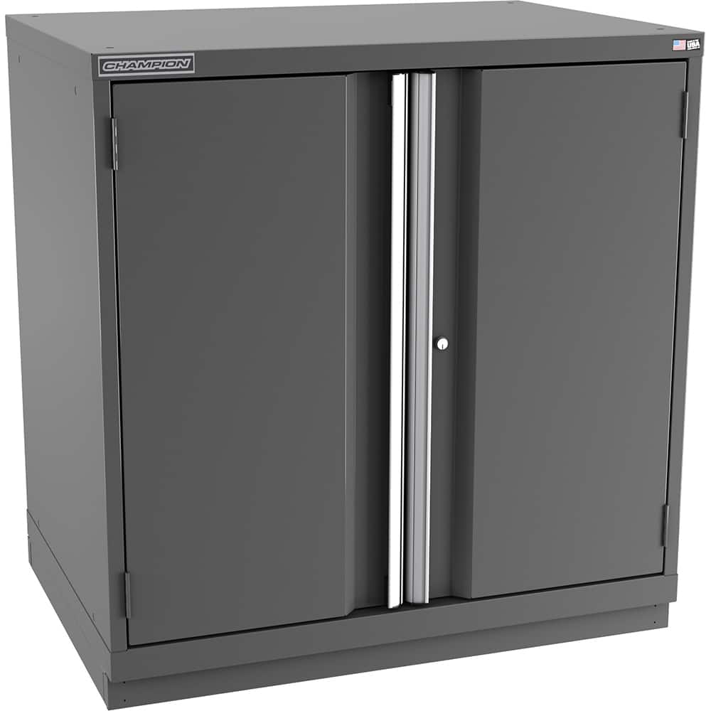 Champion Tool Storage - Storage Cabinets; Type: Counter-Height Standard Plus Wide Door Cabinet ; Width (Inch): 40-1/4 ; Depth (Inch): 28-1/2 ; Height (Inch): 41-3/4 ; Number of Shelves: 3 ; Material: Steel - Exact Tooling