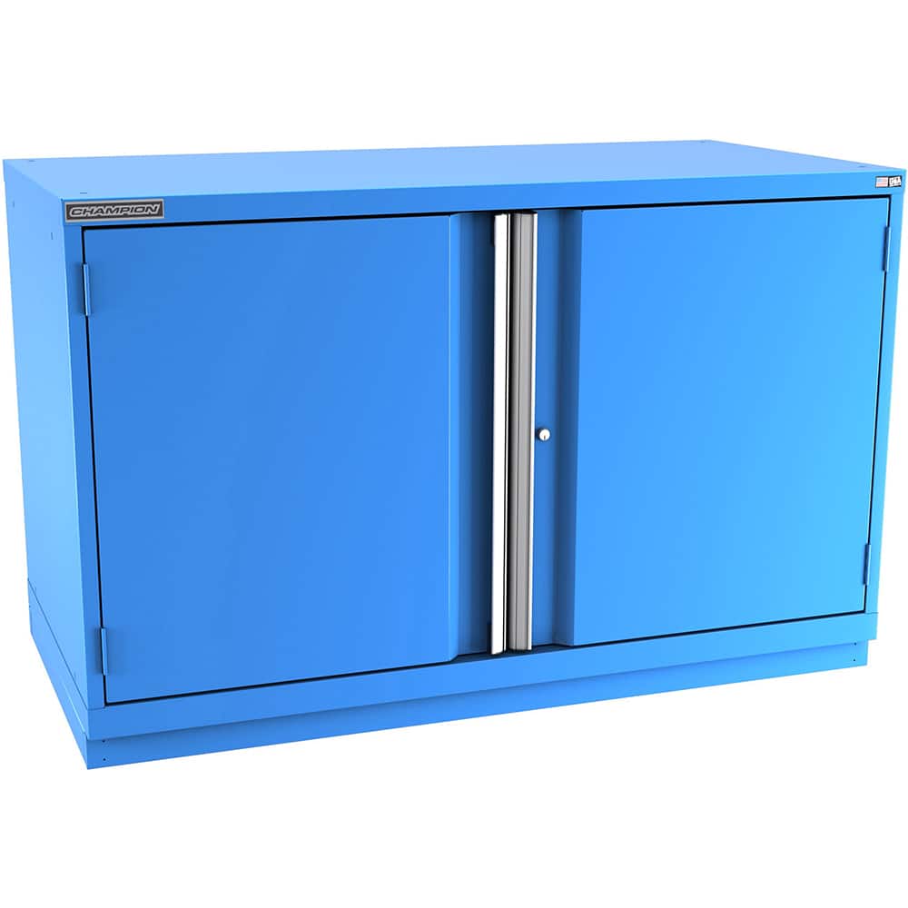 Champion Tool Storage - Storage Cabinets; Type: Bench-Height Double Wide Door Cabinet ; Width (Inch): 56-1/2 ; Depth (Inch): 28-1/2 ; Height (Inch): 35-7/8 ; Number of Shelves: 3 ; Material: Steel - Exact Tooling