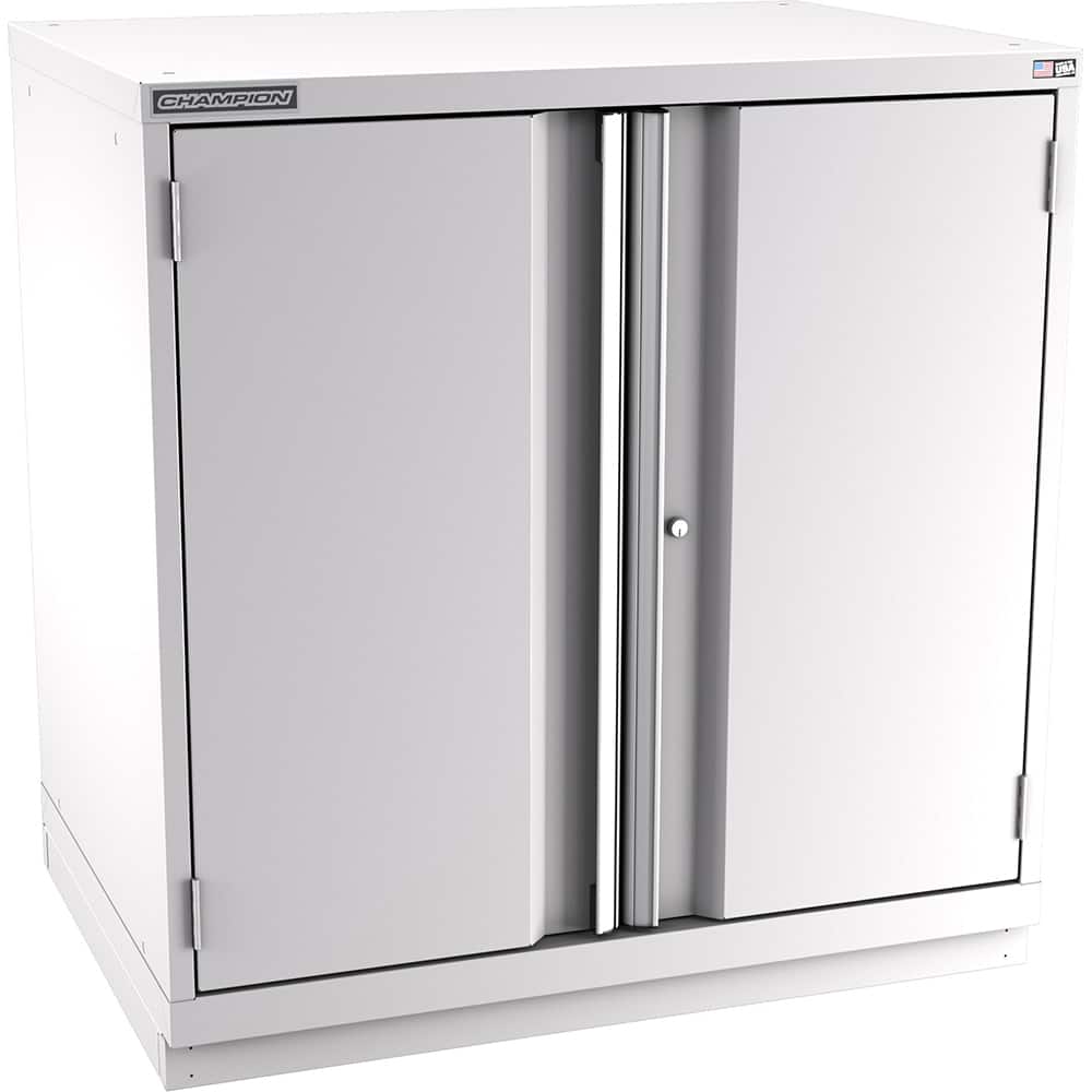 Champion Tool Storage - Storage Cabinets; Type: Counter-Height Standard Plus Wide Door Cabinet ; Width (Inch): 40-1/4 ; Depth (Inch): 28-1/2 ; Height (Inch): 41-3/4 ; Number of Shelves: 3 ; Material: Steel - Exact Tooling