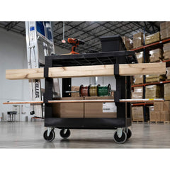 Luxor - Carts; Type: Industrial Cart ; Load Capacity (Lb.): 600.000 ; Number of Slots: 2 ; Number of Shelves: 2 ; Width (Inch): 32 ; Length (Inch): 18 - Exact Tooling