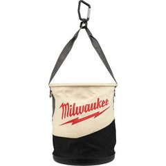 Milwaukee Tool - 2 Pocket, Canvas, Tan/Black Bucket Tool Organizer - Exact Tooling