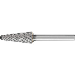 PFERD - SL-3, 1/2" Cut Diam, 1/4" Shank Diam, Carbide End Cut Taper with Radius End Burr - Exact Tooling