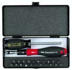 24 Piece - Torque Control Micro Bits Set - #28590 - Includes: TorqueVario-S Handle 7.5-20 in/lbs. Slotted; Phillips; Torx® & Hex inch Bits in Storage Box. - Exact Tooling