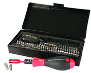 53 Piece - TorqueVario-S Handle 10-50 In/Lbs Handle - #28595 - Includes: Slotted; Phillips; Torx®; Hex Inch & Metric; Pozi; Torq Set and Triwing Bits - Storage Box - Exact Tooling