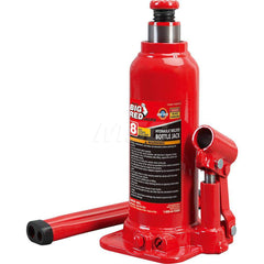 Big Red - Manual Bottle, Screw, Ratchet & Hydraulic Jacks; Type: Hydraulic Bottle Jack ; Load Capacity (Ton): 8 (Inch); Minimum Height (Inch): 9-1/8 ; Minimum Height (Decimal Inch): 9.1250 ; Maximum Height (Decimal Inch): 18.0000 ; Maximum Height (Inch): - Exact Tooling