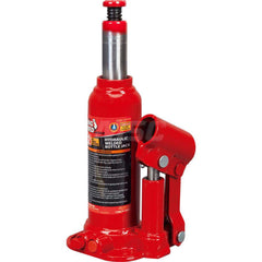 Big Red - Manual Bottle, Screw, Ratchet & Hydraulic Jacks; Type: Hydraulic Bottle Jack ; Load Capacity (Ton): 2 (Inch); Minimum Height (Inch): 7-1/8 ; Minimum Height (Decimal Inch): 7.1250 ; Maximum Height (Decimal Inch): 13.6250 ; Maximum Height (Inch): - Exact Tooling
