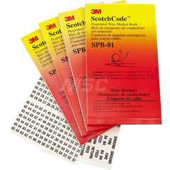 3M - Wire Marker Books & Pens; Wire Marker Type: Book ; Ink Color: Black ; Book Type: Alphanumeric; Numeric ; Included Characters: 1-15; 16-45; Blank ; Background Color: White ; Legend Color: Black - Exact Tooling