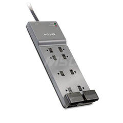 Belkin - Power Outlet Strips; Amperage: 15 ; Voltage: 125 ; Number of Outlets: 8 ; Material: Plastic ; Mounting Type: Floor ; Cord Length (Feet): 6 - Exact Tooling
