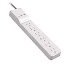 Belkin - Power Outlet Strips; Amperage: 15 ; Voltage: 125 ; Number of Outlets: 6 ; Material: Plastic ; Mounting Type: Floor ; Cord Length (Feet): 4 - Exact Tooling