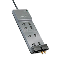 Belkin - Power Outlet Strips; Amperage: 15 ; Voltage: 125 ; Number of Outlets: 8 ; Material: Plastic ; Mounting Type: Floor ; Cord Length (Feet): 12 - Exact Tooling
