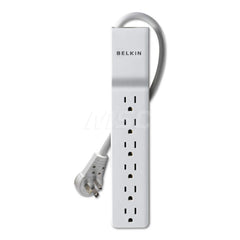 Belkin - Power Outlet Strips; Amperage: 15 ; Voltage: 125 ; Number of Outlets: 6 ; Material: Plastic ; Mounting Type: Floor ; Cord Length (Feet): 6 - Exact Tooling