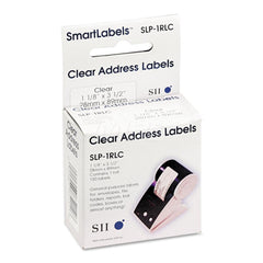 Seiko - Labels, Ribbons & Tapes; Type: Self-Adhesive Address Label ; Color: Clear ; For Use With: Seiko SLP 420 or Above; 410; 240; 200; 100; 220; 120 Series Smart Label Printers ; Width (Inch): 1-1/8 ; Length (Inch): 3-1/2 ; Material: Paper - Exact Tooling