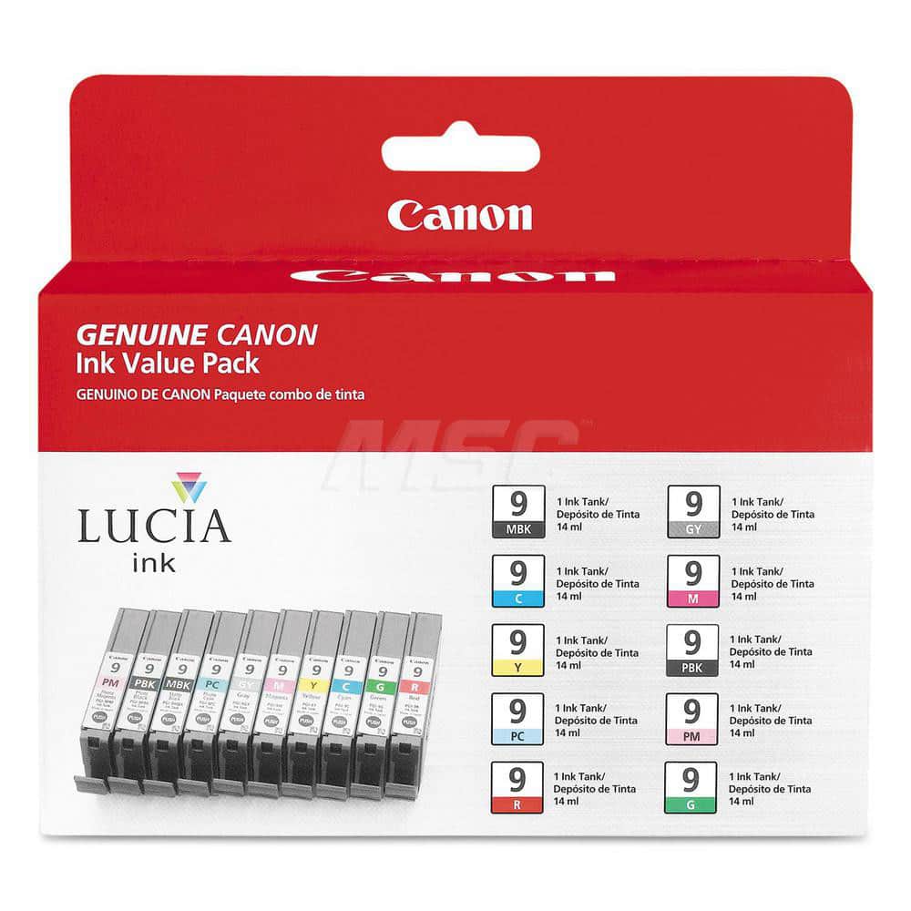 Canon - Office Machine Supplies & Accessories; Office Machine/Equipment Accessory Type: Ink ; For Use With: PIXMA Pro9500 Mark II ; Color: Cyan; Gray; Green; Magenta; Matte Black; Photo Black; Photo Cyan; Photo Magenta; Red; Yellow - Exact Tooling