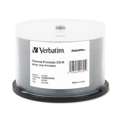 Verbatim - Office Machine Supplies & Accessories; Office Machine/Equipment Accessory Type: CD-R Discs ; For Use With: Thermal Printer ; Storage Capacity: 700MB ; Color: White - Exact Tooling