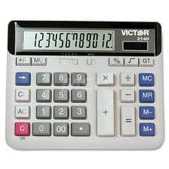 Victor - Calculators; Type: Desktop Calculator ; Type of Power: Solar/Battery ; Display Type: 12-Digit LCD ; Color: Off-White ; Display Size: 18mm ; Width (Decimal Inch): 7.5000 - Exact Tooling