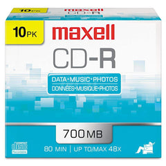Maxell - Office Machine Supplies & Accessories; Office Machine/Equipment Accessory Type: CD-R Discs ; For Use With: Office Use ; Storage Capacity: 700MB ; Color: Silver - Exact Tooling