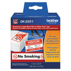Brother - Office Machine Supplies & Accessories; Office Machine/Equipment Accessory Type: Label Tape ; For Use With: Brother QL800; QL810W; QL820NWB ; Color: Black; White - Exact Tooling