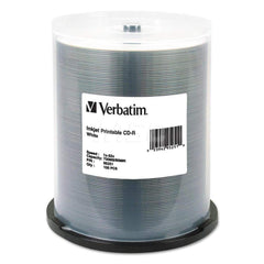 Verbatim - Office Machine Supplies & Accessories; Office Machine/Equipment Accessory Type: CD-R Discs ; For Use With: Inkjet Printer ; Storage Capacity: 700MB ; Color: White - Exact Tooling