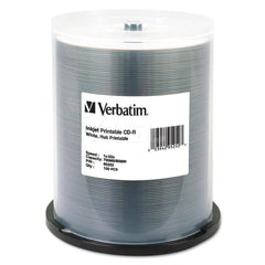 Verbatim - Office Machine Supplies & Accessories; Office Machine/Equipment Accessory Type: CD-R Discs ; For Use With: Inkjet Printer ; Storage Capacity: 700MB ; Color: White - Exact Tooling