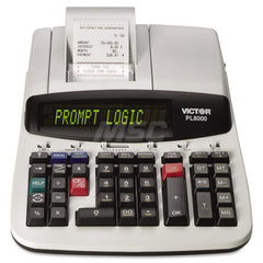 Victor - Calculators; Type: Printing Calculator ; Type of Power: AC ; Display Type: 14-Digit LCD ; Color: White; Black ; Display Size: 17mm ; Width (Decimal Inch): 8.8000 - Exact Tooling