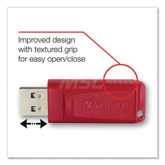 Verbatim - Office Machine Supplies & Accessories; Office Machine/Equipment Accessory Type: Flash Drive ; For Use With: Windows XP Vista & 7 & Higher; Mac OS X 10.1 & Higher; Linux kernel 2.6 & Higher ; Color: Red - Exact Tooling