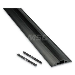 D-Line - On Floor Cable Covers; Cover Material: PVC ; Number of Channels: 1 ; Color: Black ; Overall Length (Feet): 30 ; Maximum Compatible Cable Diameter (Inch): 21/64 ; Overall Width (Decimal Inch): 2-5/8 - Exact Tooling
