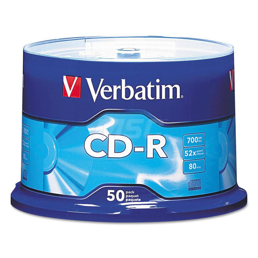 Verbatim - Office Machine Supplies & Accessories; Office Machine/Equipment Accessory Type: CD-R Discs ; For Use With: Office Use ; Storage Capacity: 700MB ; Color: Silver - Exact Tooling