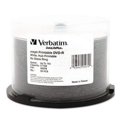 Verbatim - Office Machine Supplies & Accessories; Office Machine/Equipment Accessory Type: DVD+R Disc ; For Use With: DVD/CD Inkjet Printers & Duplicators ; Color: White - Exact Tooling