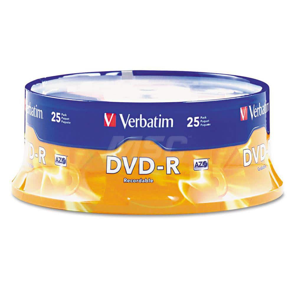 Verbatim - Office Machine Supplies & Accessories; Office Machine/Equipment Accessory Type: DVD+R Disc ; For Use With: 16X DVD-R Hardware; DVD-ROM Drives & DVD Video Players ; Color: Silver - Exact Tooling