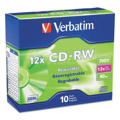 Verbatim - Office Machine Supplies & Accessories; Office Machine/Equipment Accessory Type: CD-RW Discs ; For Use With: Multi-Read CD & DVD Drives ; Storage Capacity: 700MB ; Color: Silver - Exact Tooling
