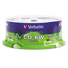 Verbatim - Office Machine Supplies & Accessories; Office Machine/Equipment Accessory Type: CD-RW Discs ; For Use With: Multi-Read CD & DVD Drives ; Storage Capacity: 700MB ; Color: Silver - Exact Tooling