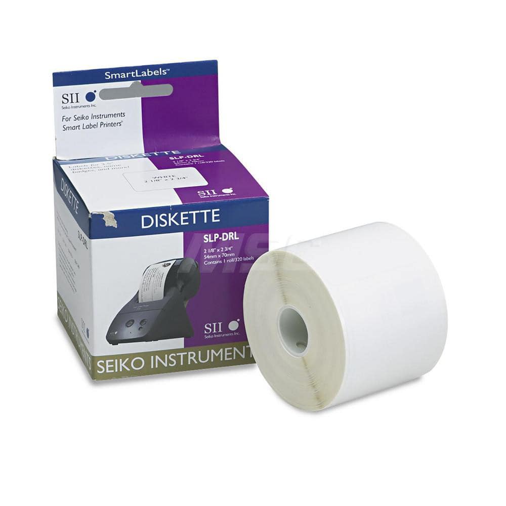 Seiko - Labels, Ribbons & Tapes; Type: Self-Adhesive Diskette/Name Badge Labels ; Color: White ; For Use With: Seiko SLP v Series Smart Label Printers ; Width (Inch): 2-1/8 ; Length (Inch): 2-3/4 ; Material: Paper - Exact Tooling