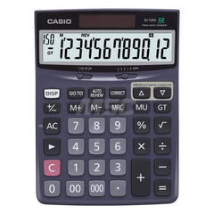 Casio - Calculators; Type: Desktop Calculator ; Type of Power: Battery; Solar ; Display Type: 12-Digit LCD ; Color: Blue ; Display Size: 19mm ; Width (Decimal Inch): 7.6300 - Exact Tooling
