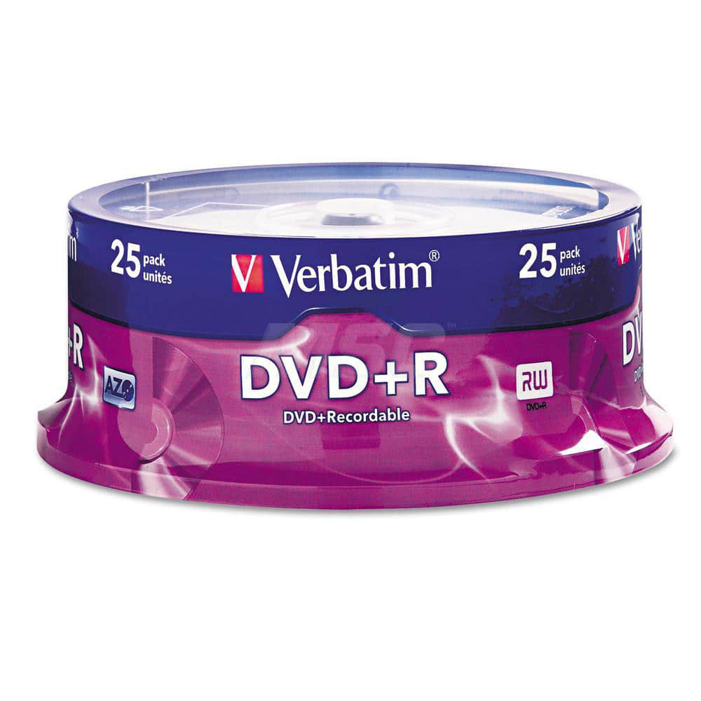 Verbatim - Office Machine Supplies & Accessories; Office Machine/Equipment Accessory Type: DVD+R Disc ; For Use With: 16X DVD+R Drives; DVD-ROM Drives & DVD Video Players ; Color: Silver - Exact Tooling