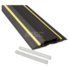 D-Line - On Floor Cable Covers; Cover Material: PVC ; Number of Channels: 1 ; Color: Black; Yellow ; Overall Length (Feet): 6 ; Maximum Compatible Cable Diameter (Inch): 21/64 ; Overall Width (Decimal Inch): 3-1/4 - Exact Tooling
