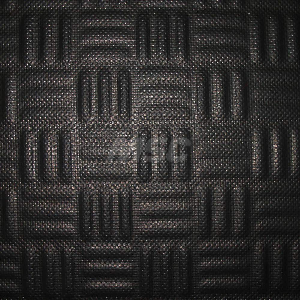 Anti-Fatigue Mat: 12.3' Length, 3.2' Wide, 7/16″ Thick, Nitrile Foam, Heavy-Duty Ribbed, Black, Dry