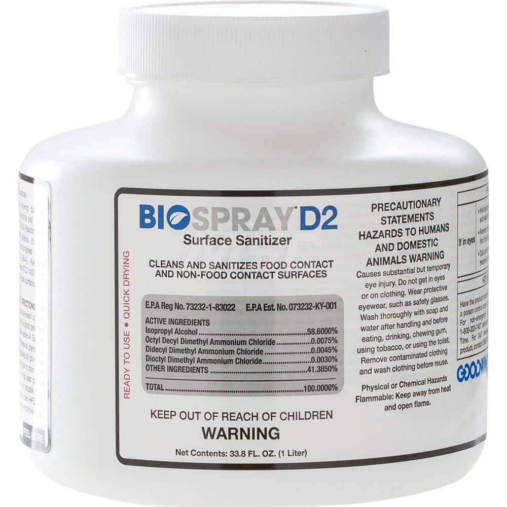 Goodway - All-Purpose Cleaners & Degreasers; Type: Sanitizer ; Container Type: Jar ; Container Size: 1 Liter ; Scent: Alcohol ; Form: Liquid - Exact Tooling