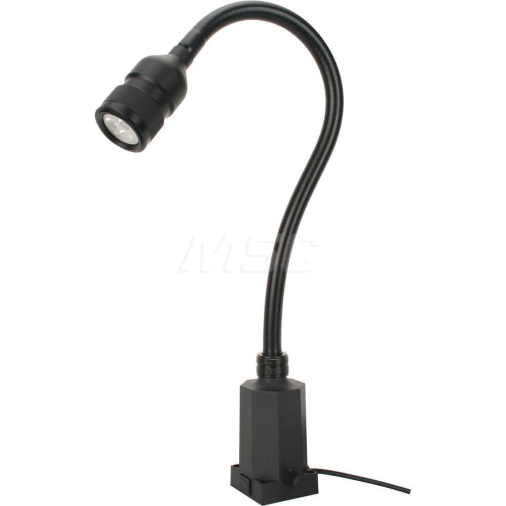 Sunnex Lighting - Task Lights; Fixture Type: General Purpose ; Color: Black ; Lamp Type: Integrated LED ; Mounting Type: Base Mount ; Adjustable Arm Type: Gooseneck ; Arm Length (mm): 685 - Exact Tooling