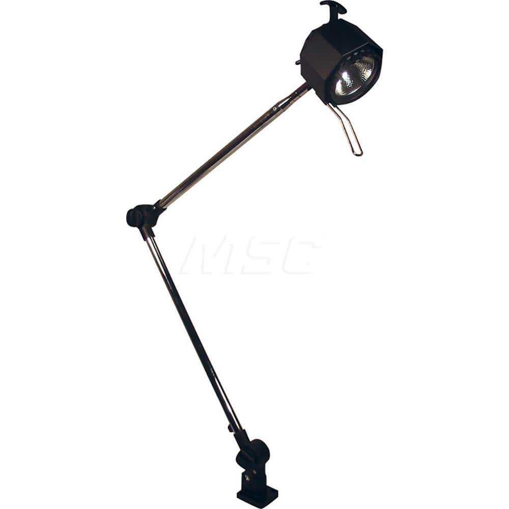 Sunnex Lighting - Task Lights; Fixture Type: General Purpose ; Color: Black ; Lamp Type: Halogen ; Mounting Type: Base Mount ; Adjustable Arm Type: Multi-pivot ; Arm Length (mm): 990 - Exact Tooling