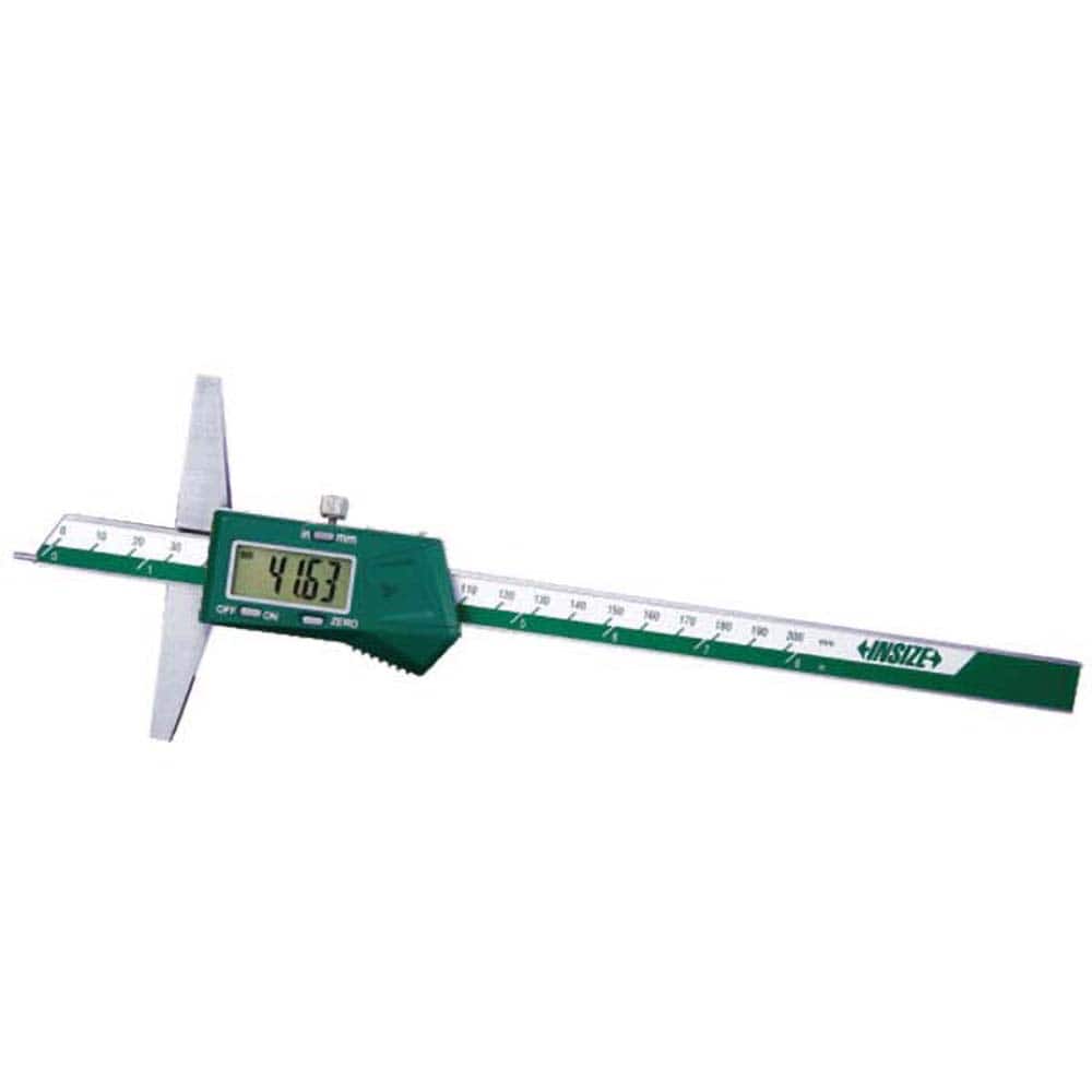 Insize USA LLC - Electronic Depth Gages; Minimum Measurement (mm): 0.00 ; Minimum Measurement (Decimal Inch): 0.0000 ; Maximum Measurement (Decimal Inch): 8.0000 ; Maximum Measurement (mm): 200.00 ; Resolution (mm): 0.01 ; Resolution (Decimal Inch): 0.00 - Exact Tooling
