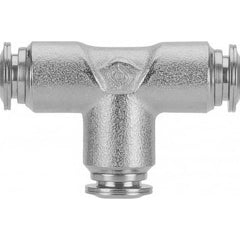 Aignep USA - Metal Push-To-Connect Tube Fittings; Type: Equal Union Tee ; Tube Outside Diameter (mm): 4 ; Maximum Working Pressure: 290.000 ; Connection Style: Push to Connect ; Connection Type: Push to Connect ; Material: 316L Stainless Steel - Exact Tooling