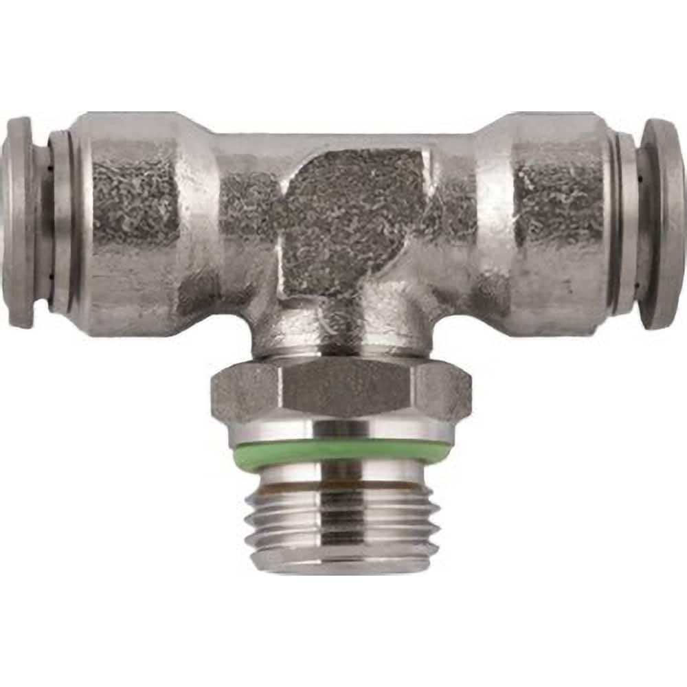 Aignep USA - Metal Push-To-Connect Tube Fittings; Type: Male Branch Tee Swivel ; Tube Outside Diameter (mm): 10 ; Maximum Working Pressure: 290.000 ; Connection Style: Push to Connect ; Connection Type: Push to Connect ; Material: 316L Stainless Steel - Exact Tooling