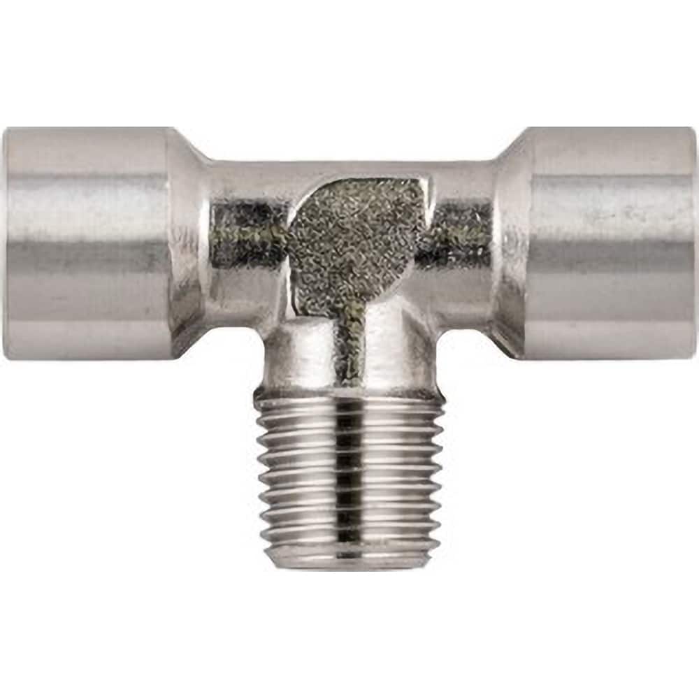 Aignep USA - Stainless Steel Pipe Fittings; Type: Female Tee w/Male Center Leg ; Fitting Size: 1/2 ; End Connections: BSPT x BSPP ; Material Grade: 316L Stainless Steel ; Pressure Rating (psi): 290 - Exact Tooling