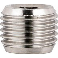 Aignep USA - Stainless Steel Pipe Fittings; Type: Male Plug ; Fitting Size: 3/8 ; End Connections: BSPT ; Material Grade: 316L Stainless Steel ; Pressure Rating (psi): 290 - Exact Tooling