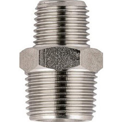 Aignep USA - Stainless Steel Pipe Nipples & Pipe; Style: Reducing Nipple ; Pipe Size: 1/4 x 3/8 (Inch); Length (Inch): 1 ; Material Grade: 316L Stainless Steel - Exact Tooling