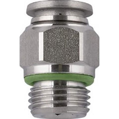 Aignep USA - Metal Push-To-Connect Tube Fittings; Type: Male Connector ; Tube Outside Diameter (mm): 8 ; Maximum Working Pressure: 290.000 ; Connection Style: Push to Connect ; Connection Type: Push to Connect ; Material: 316L Stainless Steel - Exact Tooling